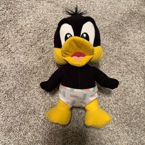 Baby Daffy Duck Looney Tunes TYCO 9” plush toy, vintage EUC